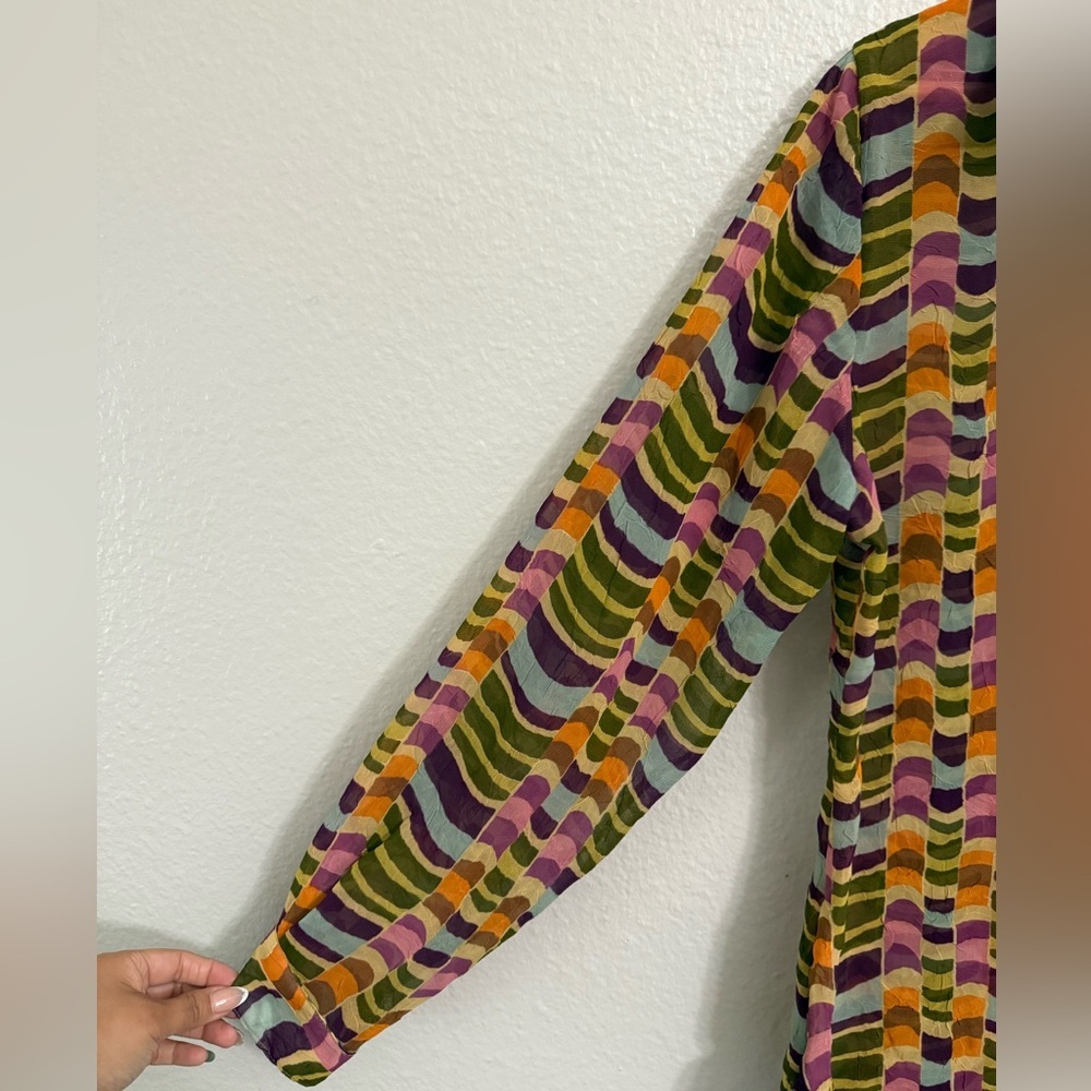 Milano Button-Down Multicolor Patterned Women's T… - image 4